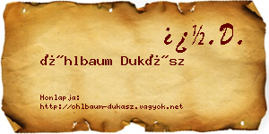Öhlbaum Dukász névjegykártya